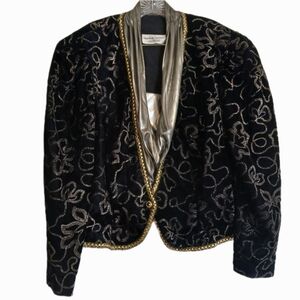 VTG Nah Nah Collections 20W Velvet Costume Evening Dinner Jacket Blazer Metallic